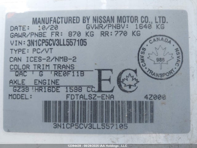 3N1CP5CV3LL557105 Nissan Kicks