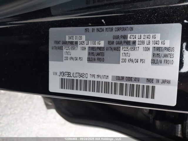 Mazda py 2020 JM3KFBBLXL0784810 Image 9