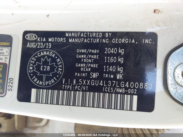 5XXGU4L37LG400883 KIA gdi