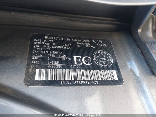 JN1BJ1AWXMW428923 Nissan ROGUE SPORT