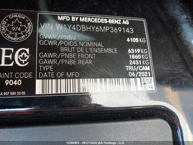 W1Y4DBHY6MP369143 Mercedes-Benz Sprinter 2500
