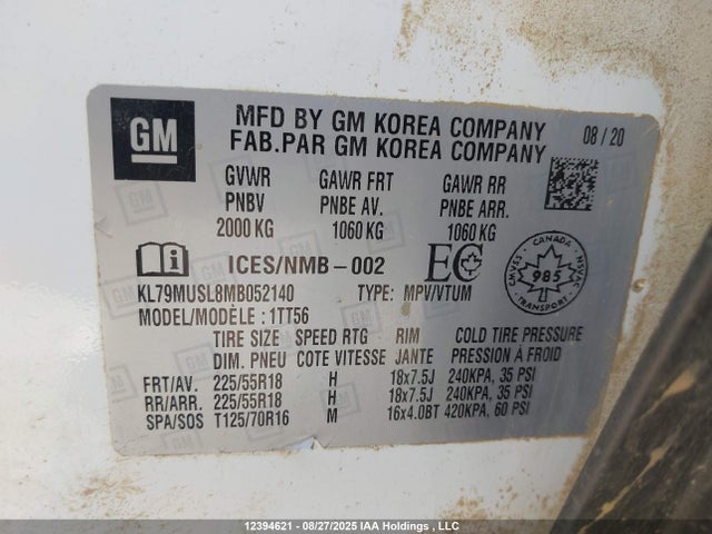 KL79MUSL8MB052140 Chevrolet l3t - l3, sidi, vvt, alum