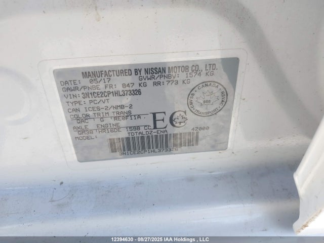 Nissan VERSA NOTE 2017 3N1CE2CP1HL373326 Image 9