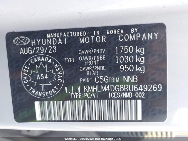 KMHLM4DG8RU649269 Hyundai mpi nu pe