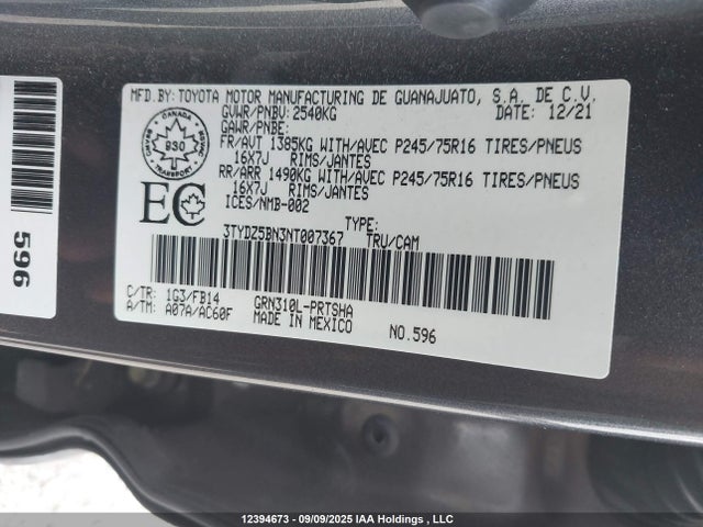 Toyota 2gr-fks 2022 3TYDZ5BN3NT007367 Image 8
