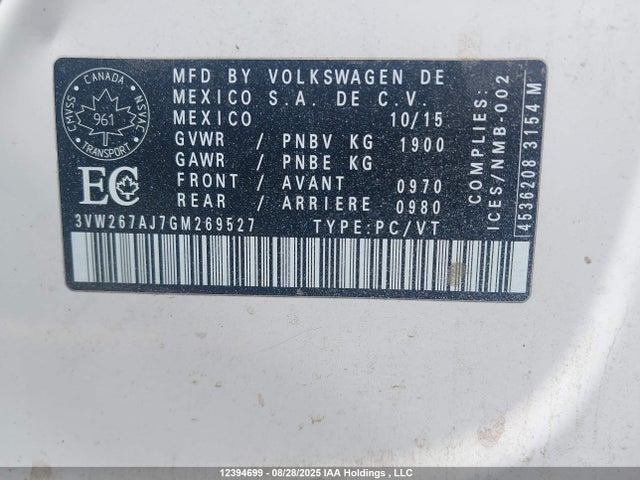 3VW267AJ7GM269527 Volkswagen 1.4t