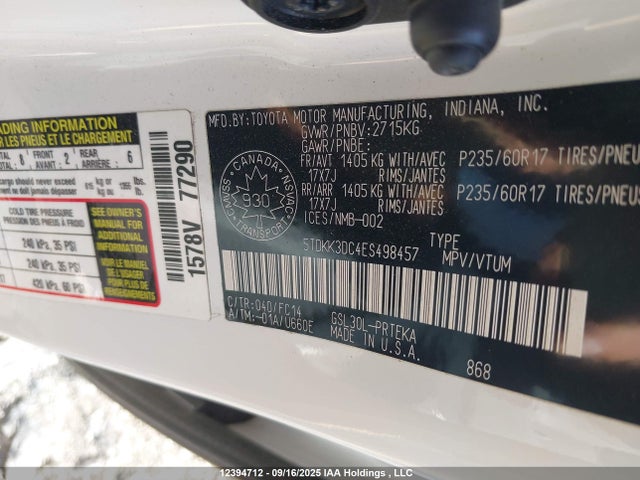 Toyota 2gr-fks 2014 5TDKK3DC4ES498457 Image 9