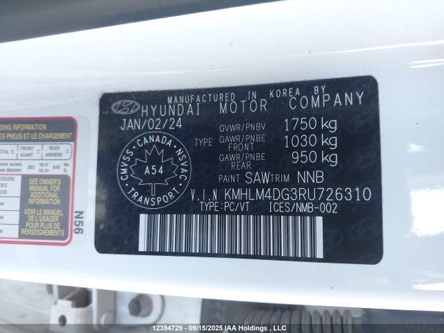 Hyundai mpi nu pe 2024 KMHLM4DG3RU726310 Image 9