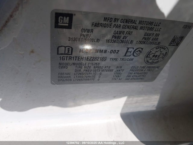 1GTR1TEH1EZ282169 GMC lv3 - vvt, aluminum, e85 max