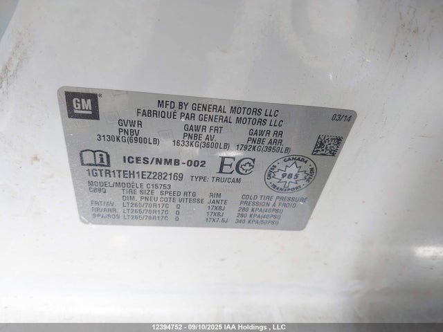 1GTR1TEH1EZ282169 GMC lv3 - vvt, aluminum, e85 max