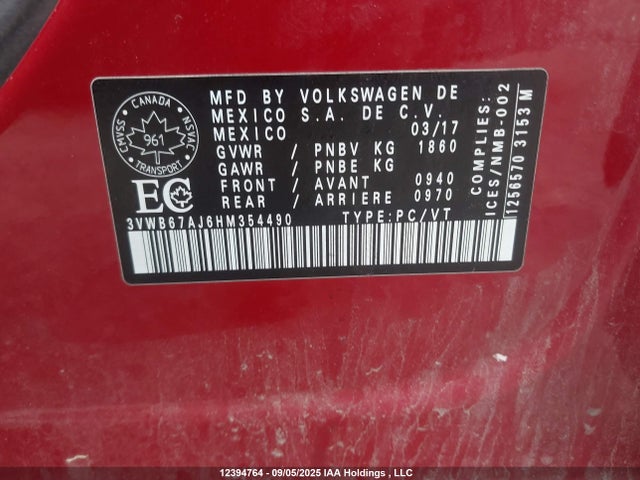 3VWB67AJ6HM354490 Volkswagen 1.4 tsi