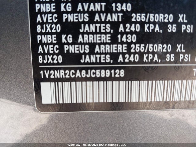 Volkswagen 2018 2018 1V2NR2CA6JC589128 Image 19