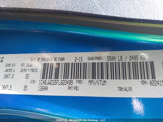 1C4BJWEG5FL622499 Jeep Wrangler