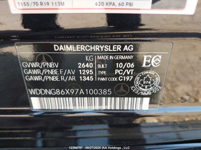 Продажа на аукционе авто 2007 Mercedes-benz S 550 4matic, vin: WDDNG86X97A100385, номер лота: 12394797