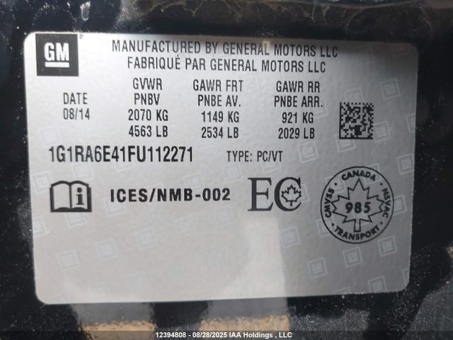 Chevrolet luu - ffv, e-flex, fam 0 2015 1G1RA6E41FU112271 Image 19
