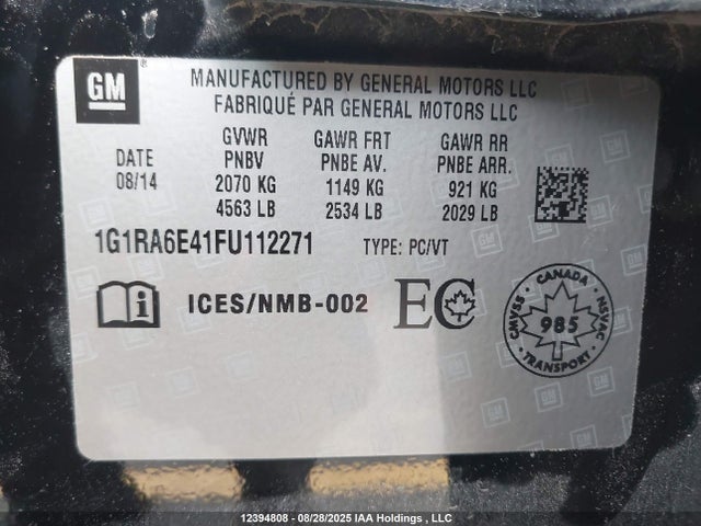 Chevrolet luu - ffv, e-flex, fam 0 2015 1G1RA6E41FU112271 Image 9