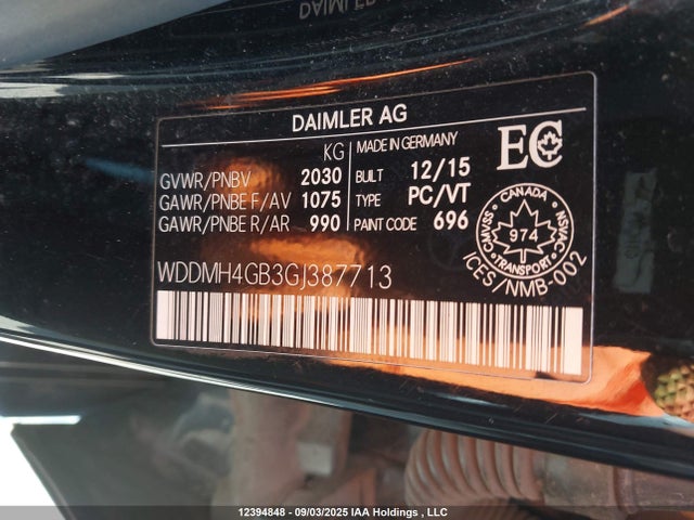WDDMH4GB3GJ387713 Mercedes-Benz B-Class