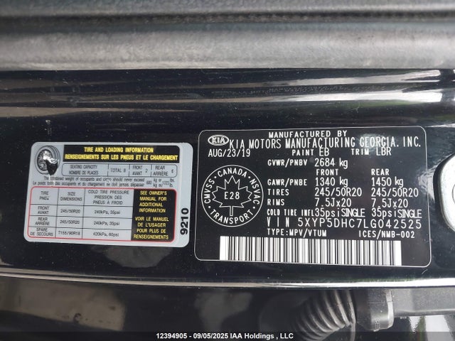 KIA gdi lambda-ii 2020 5XYP5DHC7LG042525 Image 19