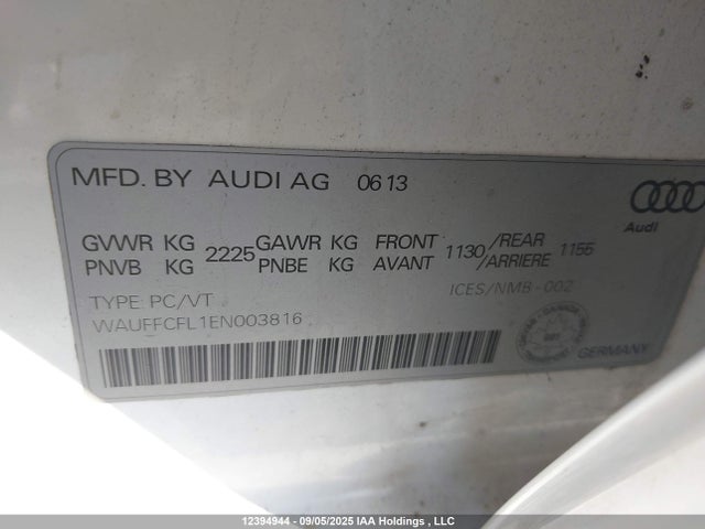 Audi flex fuel engine 2014 WAUFFCFL1EN003816 Image 9