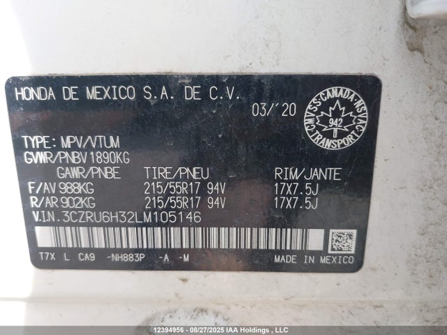 3CZRU6H32LM105146 Honda r18z9