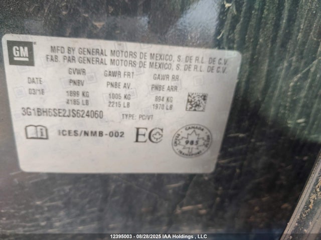 3G1BH6SE2JS624060 Chevrolet lh7 - urea, vgt, alum, cri