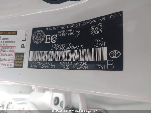 JTNK4RBE2K3054715 Toyota m20a-fks