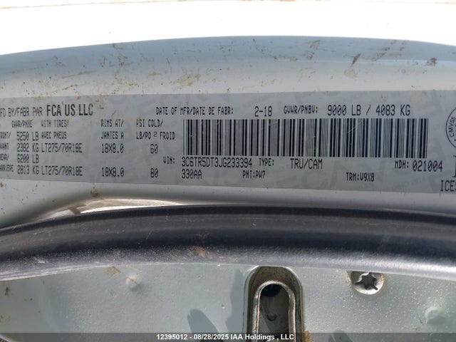 3C6TR5DT3JG233394 RAM 2500 Slt
