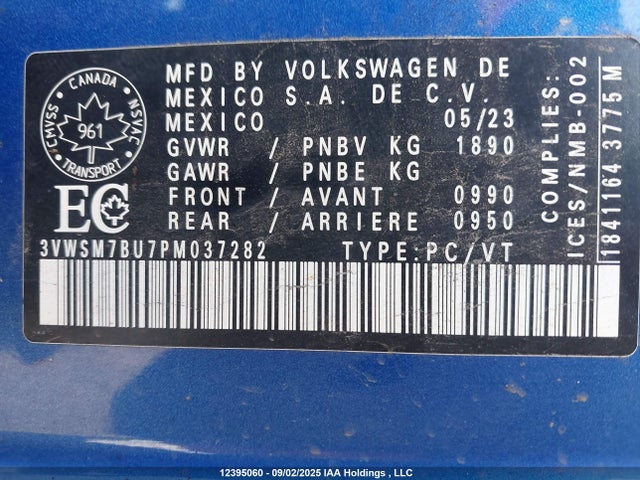 3VWSM7BU7PM037282 Volkswagen tsi