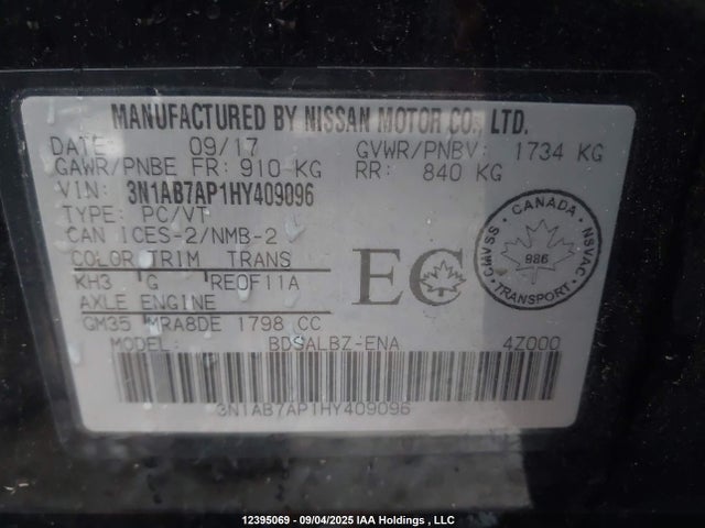 Nissan Sentra 2017 3N1AB7AP1HY409096 Image 19