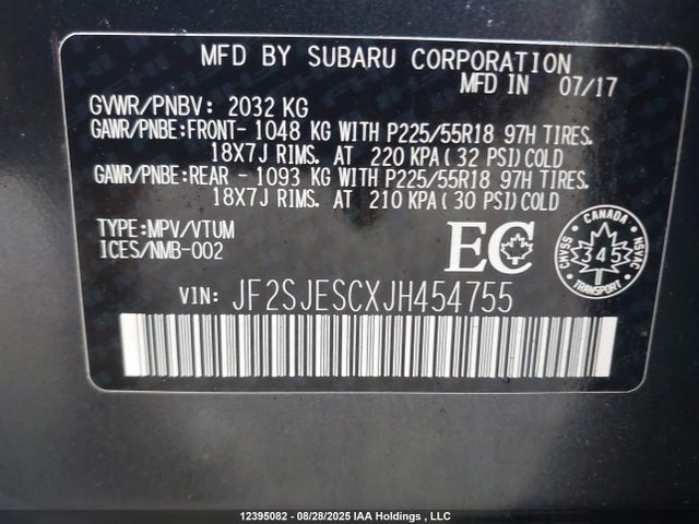 JF2SJESCXJH454755 Subaru naturally aspirated c5