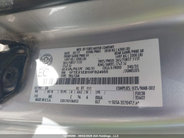 Ford 3.5l ti-vct 2017 1FTEX1E81HFB24955 Image 9