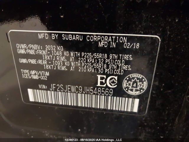 JF2SJEWC9JH548569 Subaru naturally aspirated c5