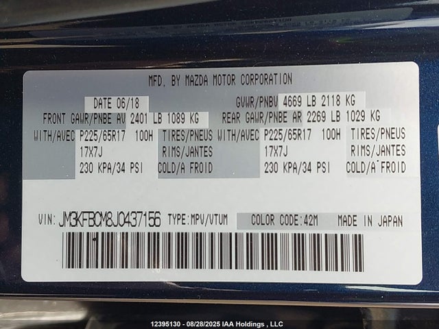 JM3KFBCM8J0437156 Mazda py cylinder deactivation