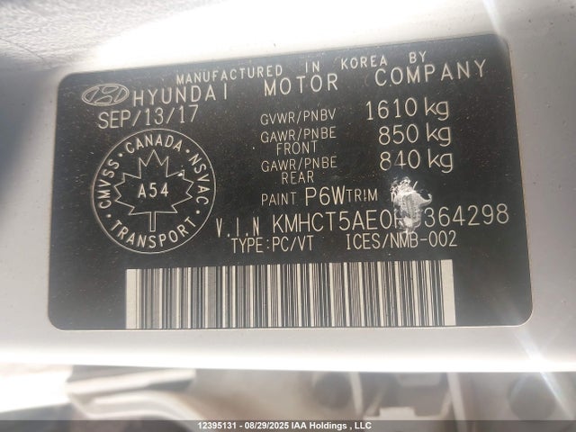 KMHCT5AE0HU364298 Hyundai Accent