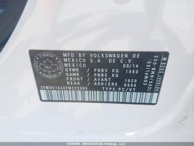3VWD07AJ2FM223385 Volkswagen 1.8t