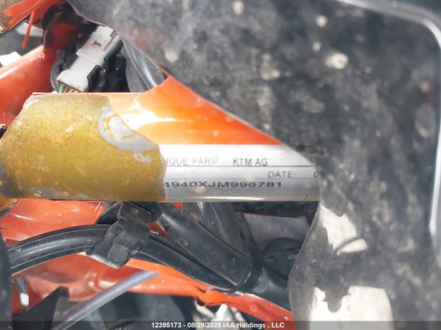 Aukcja sprzedaży 2018 Ktm 1090 Adventure R, vin: VBKV4940XJM996781, numer aukcji: 12395173