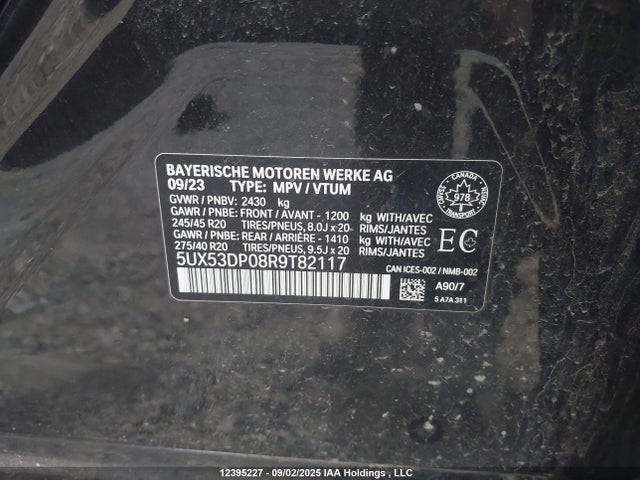 5UX53DP08R9T82117 BMW X3