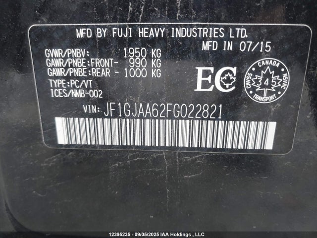 JF1GJAA62FG022821 Subaru 2.0l na