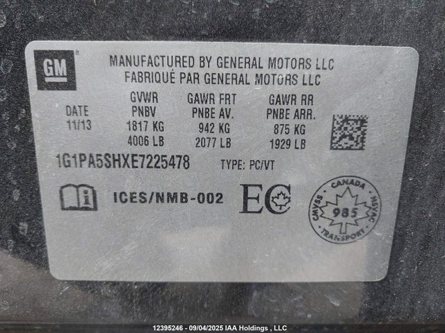 1G1PA5SHXE7225478 Chevrolet luw