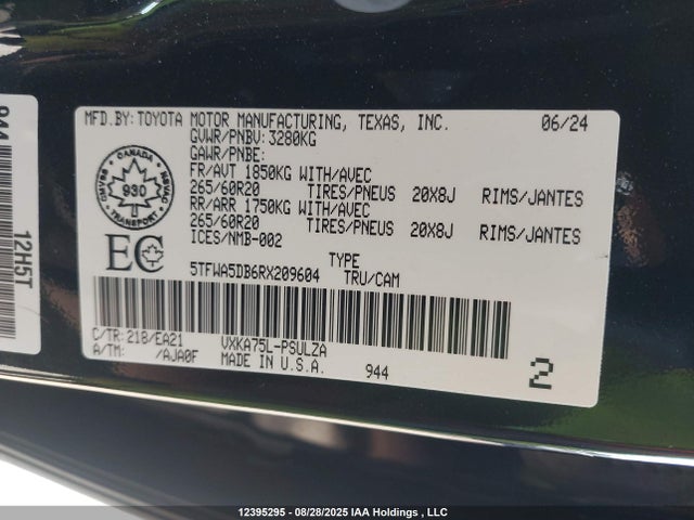 5TFWA5DB6RX209604 Toyota v35a-fts