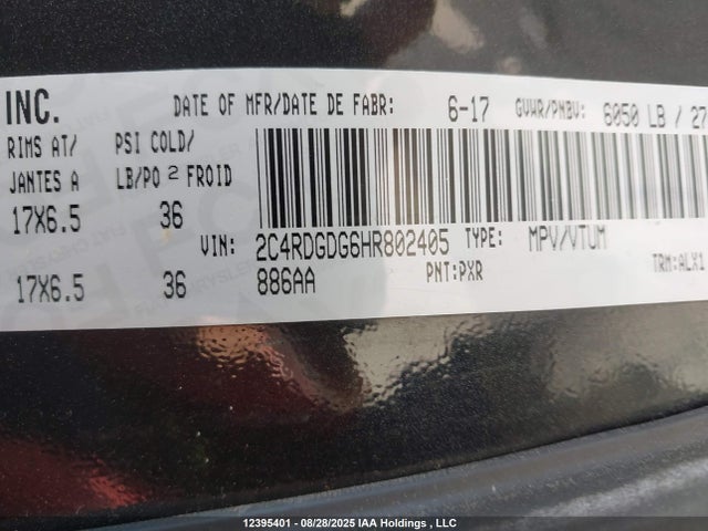 2C4RDGDG6HR802405 Dodge Grand Caravan