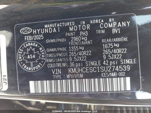 KMUHCESC1SU274539 Genesis Gv80 3.5t Advanced W/tech Pkg 7p Awd
