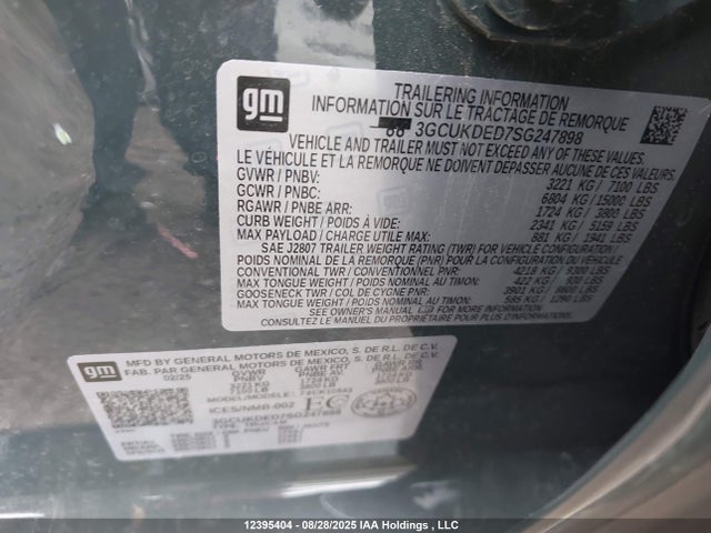 3GCUKDED7SG247898 Chevrolet l84