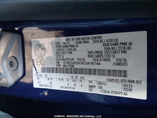 1FMCU0GX5EUA16744 Ford Escape