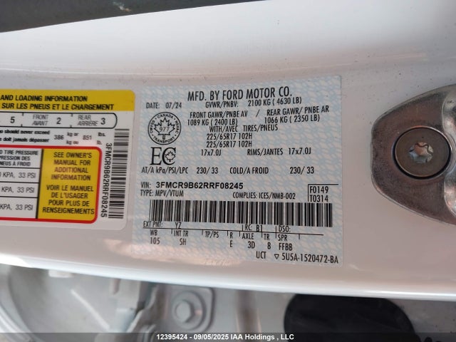 3FMCR9B62RRF08245 Ford dragon