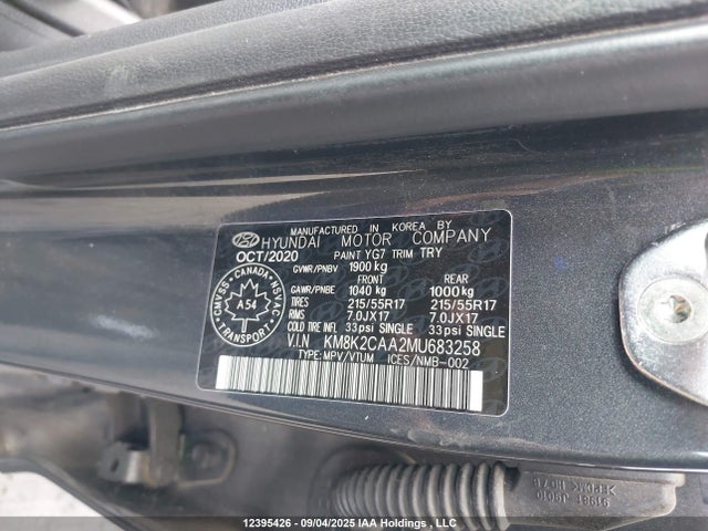 Hyundai mpi nu 2021 KM8K2CAA2MU683258 Image 9