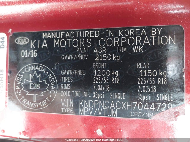 KIA gdi theta ii 2017 KNDPNCACXH7044729 Image 18