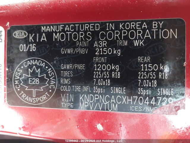 KIA gdi theta ii 2017 KNDPNCACXH7044729 Image 9
