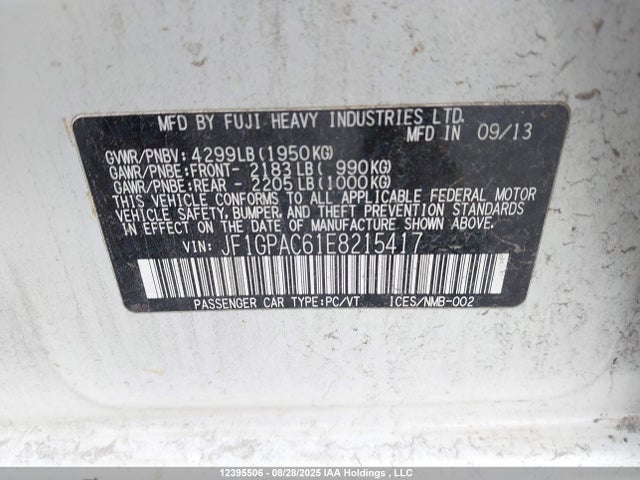 Subaru Impreza 2014 JF1GPAC61E8215417 Image 9