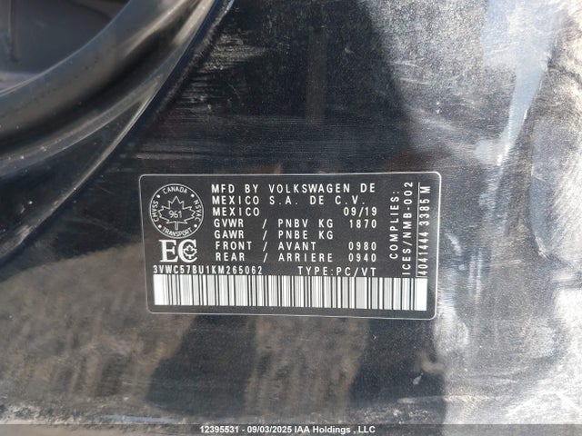3VWC57BU1KM265062 Volkswagen 1.4 tsi